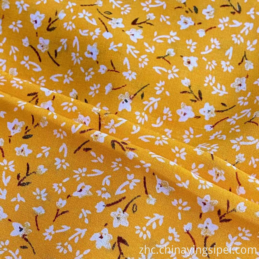 45s最早的图案花软印花fuli crepe 100％粘液面料